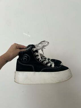 Maison Margiela Black Suede Platform